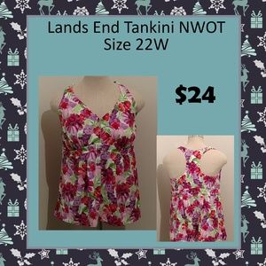Lands End Tankini Razer Back NWOT Size 22W
